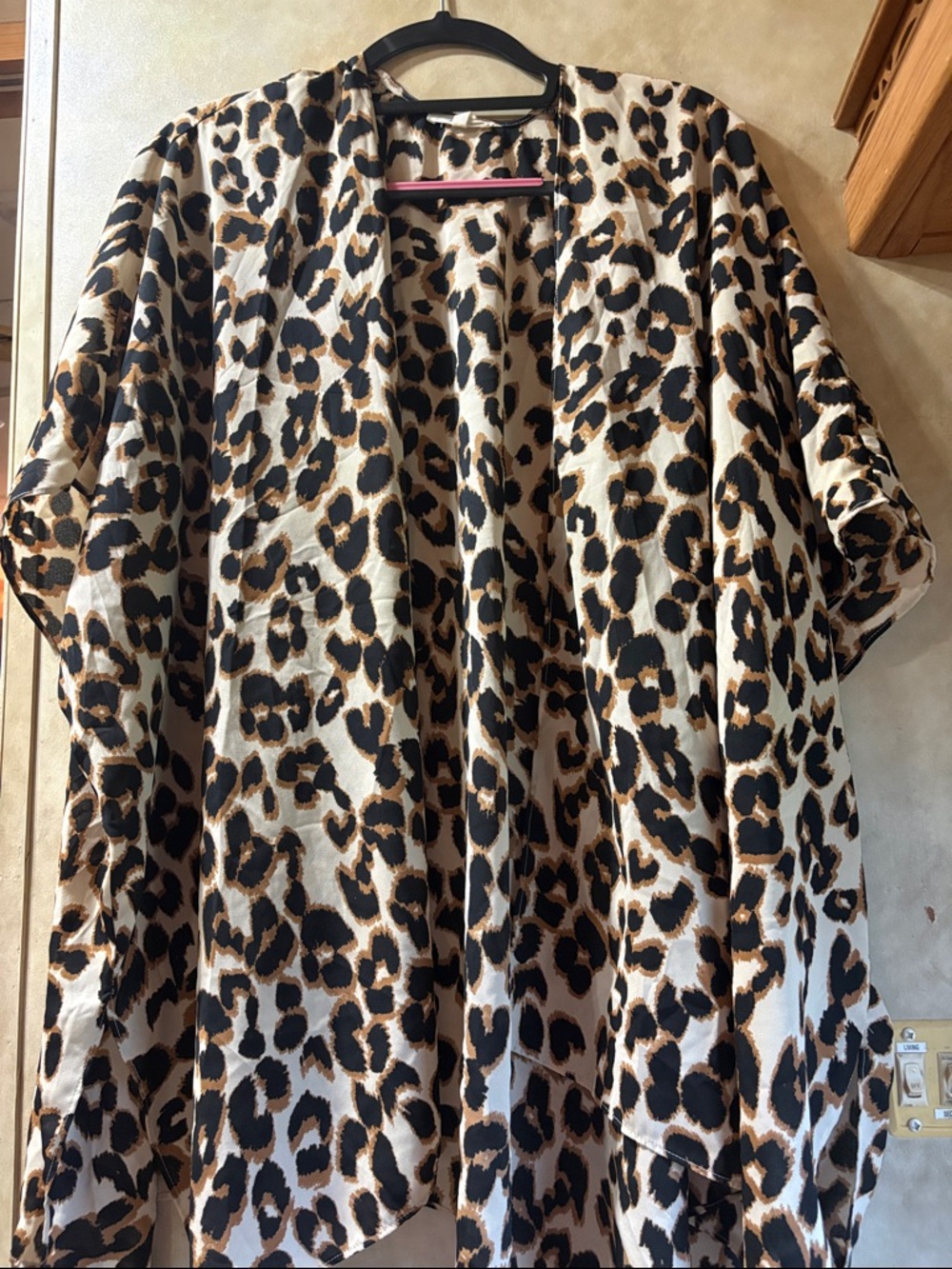 Maurices Leopard Print Open Front Kimono in Black, Brown, Cream